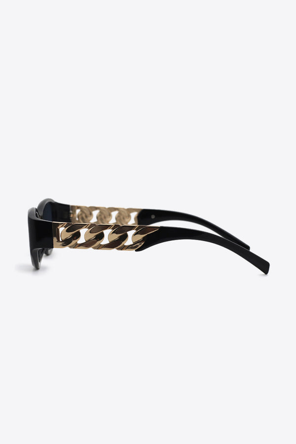 Chain Detail Temple Cat Eye Sunglasses-Teresa's Fashionista LLC