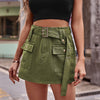 Belted Denim Shorts with Pockets-Teresa's Fashionista LLC