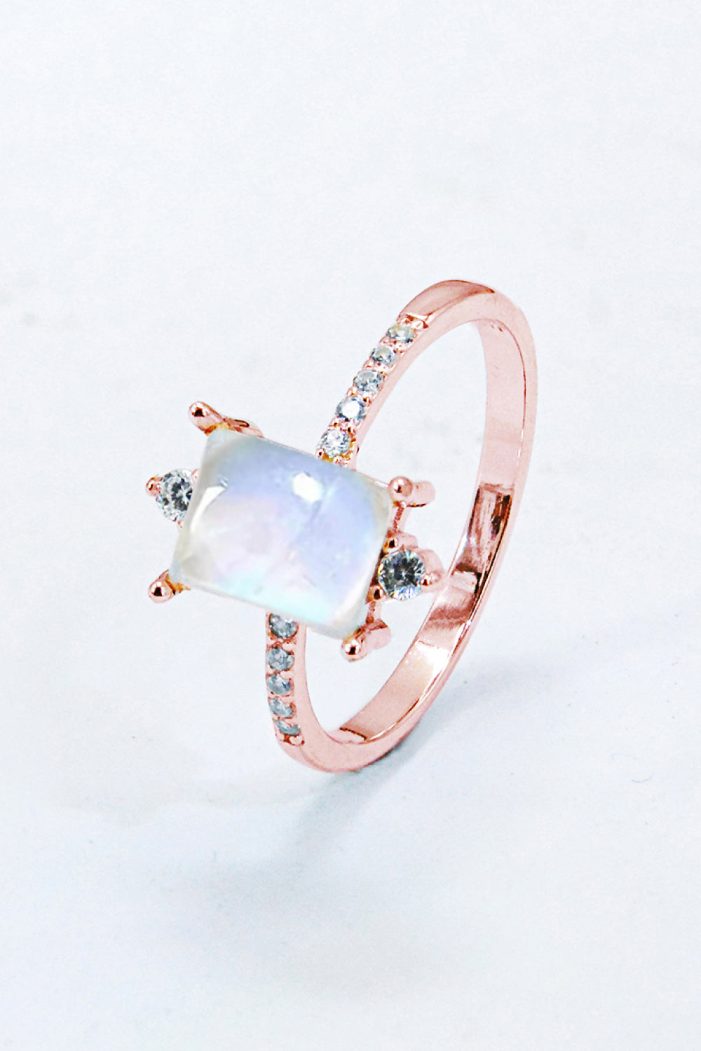 925 Sterling Silver Square Moonstone Ring-Teresa&#39;s Fashionista LLC