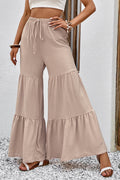 Drawstring Waist Tiered Flare Culottes-Teresa's Fashionista LLC