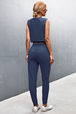 Sleeveless Top and Joggers Set-Teresa's Fashionista LLC