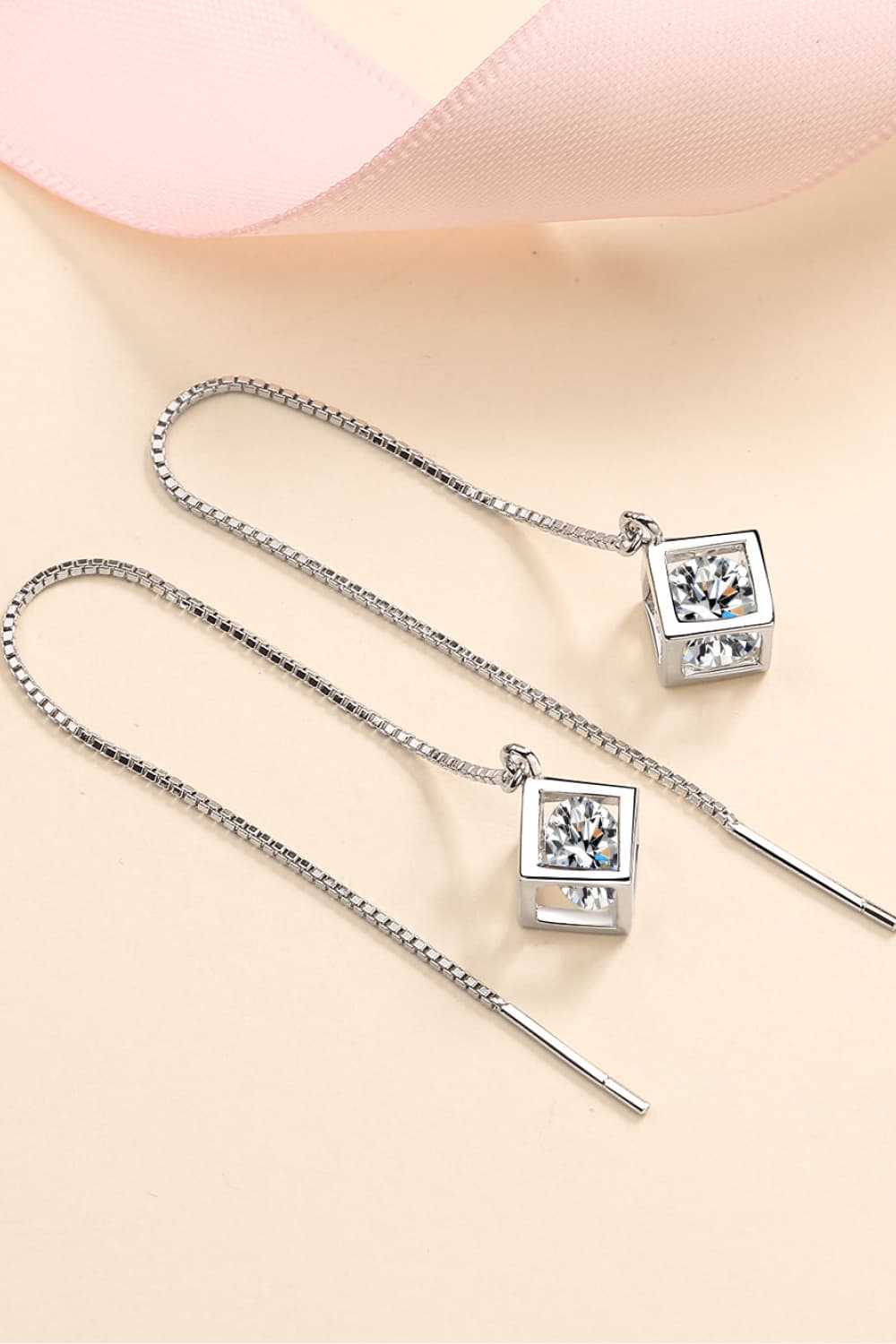 2 Carat Moissanite 925 Sterling Silver Threader Earrings-Teresa's Fashionista LLC