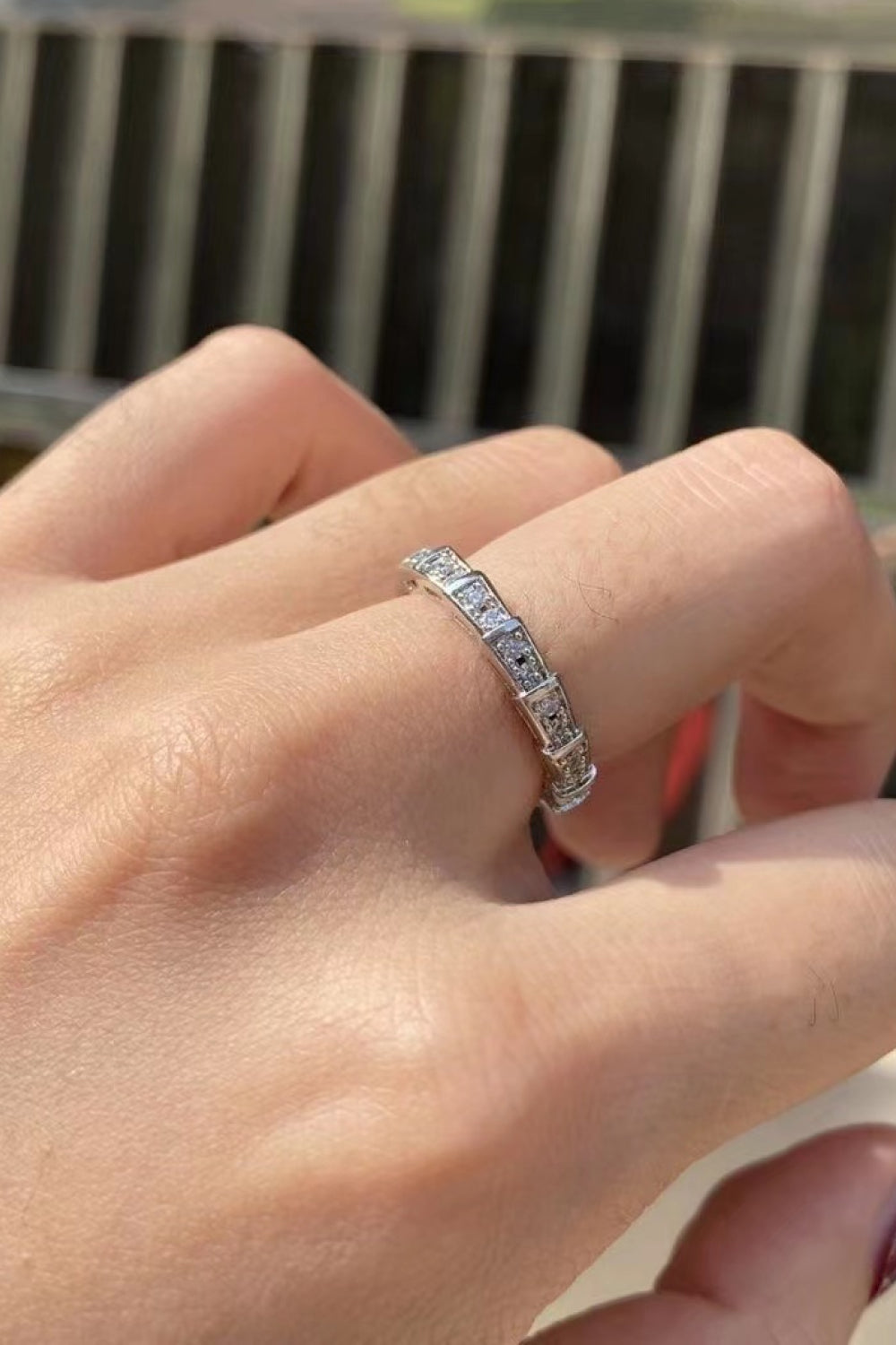Shiny 3 Carat Moissanite Platinum-Plated Ring-Teresa&#39;s Fashionista LLC
