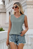 Eyelet V-Neck Tank-Teresa's Fashionista LLC