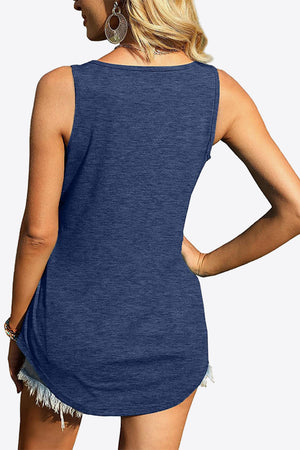 Curved Hem Square Neck Tank-Teresa's Fashionista LLC