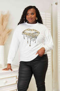 Simply Love Graphic Dropped Shoulder Round Neck Sweatshirt-Teresa's Fashionista LLC