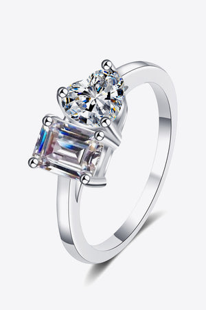 Rhodium-Plated 2 Carat Moissanite Ring-Teresa's Fashionista LLC