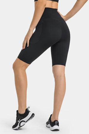 High Waist Biker Shorts with Pockets-Teresa's Fashionista LLC