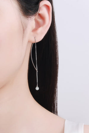Moissanite 925 Sterling Silver Threader Earrings-Teresa's Fashionista LLC