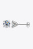 925 Sterling Silver 1 Carat Moissanite 4-Prong Stud Earrings-Teresa's Fashionista LLC
