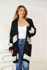 Double Take Striped Rib-Knit Drop Shoulder Open Front Cardigan-Teresa's Fashionista LLC