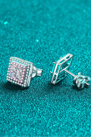 Moissanite Square Stud Earrings-Teresa's Fashionista LLC