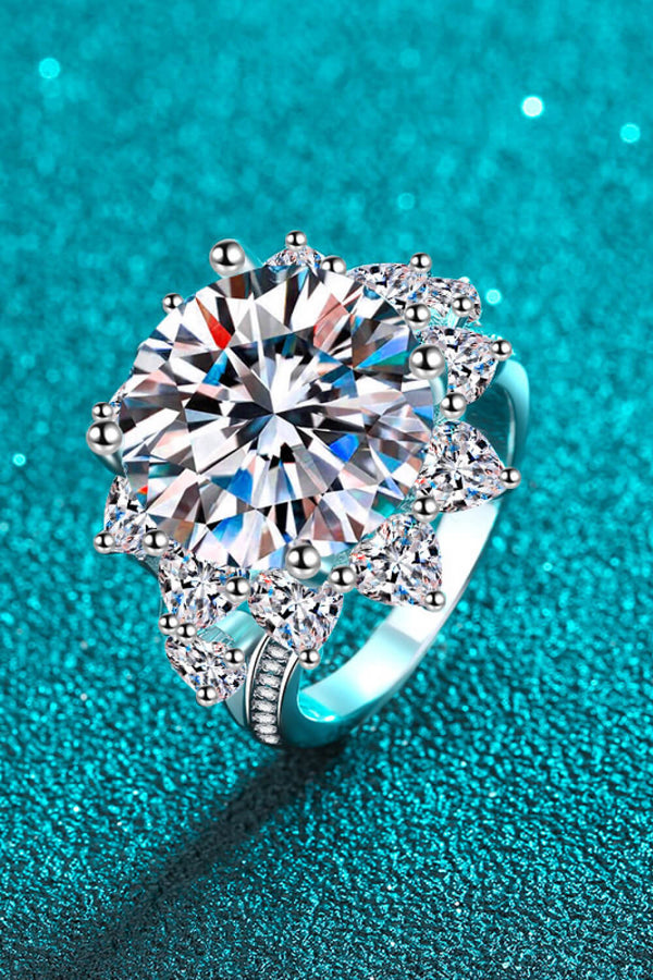 10 Carat Moissanite Flower-Shaped Ring-Teresa's Fashionista LLC
