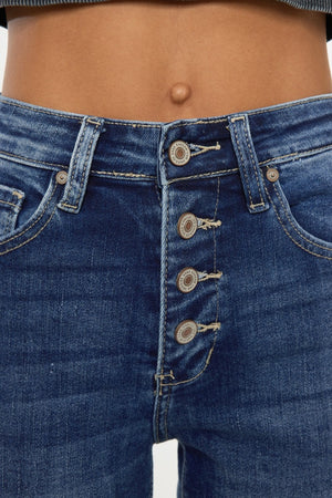 Kancan Full Size Cat's Whiskers Button Fly Denim Shorts-Teresa's Fashionista LLC