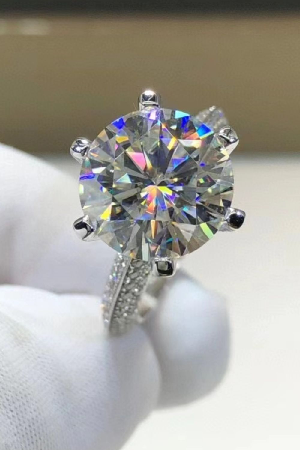 5 Carat Moissanite 6-Prong Ring-Teresa's Fashionista LLC