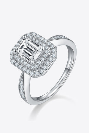 1 Carat Moissanite 925 Sterling Silver Side Stone Ring-Teresa's Fashionista LLC
