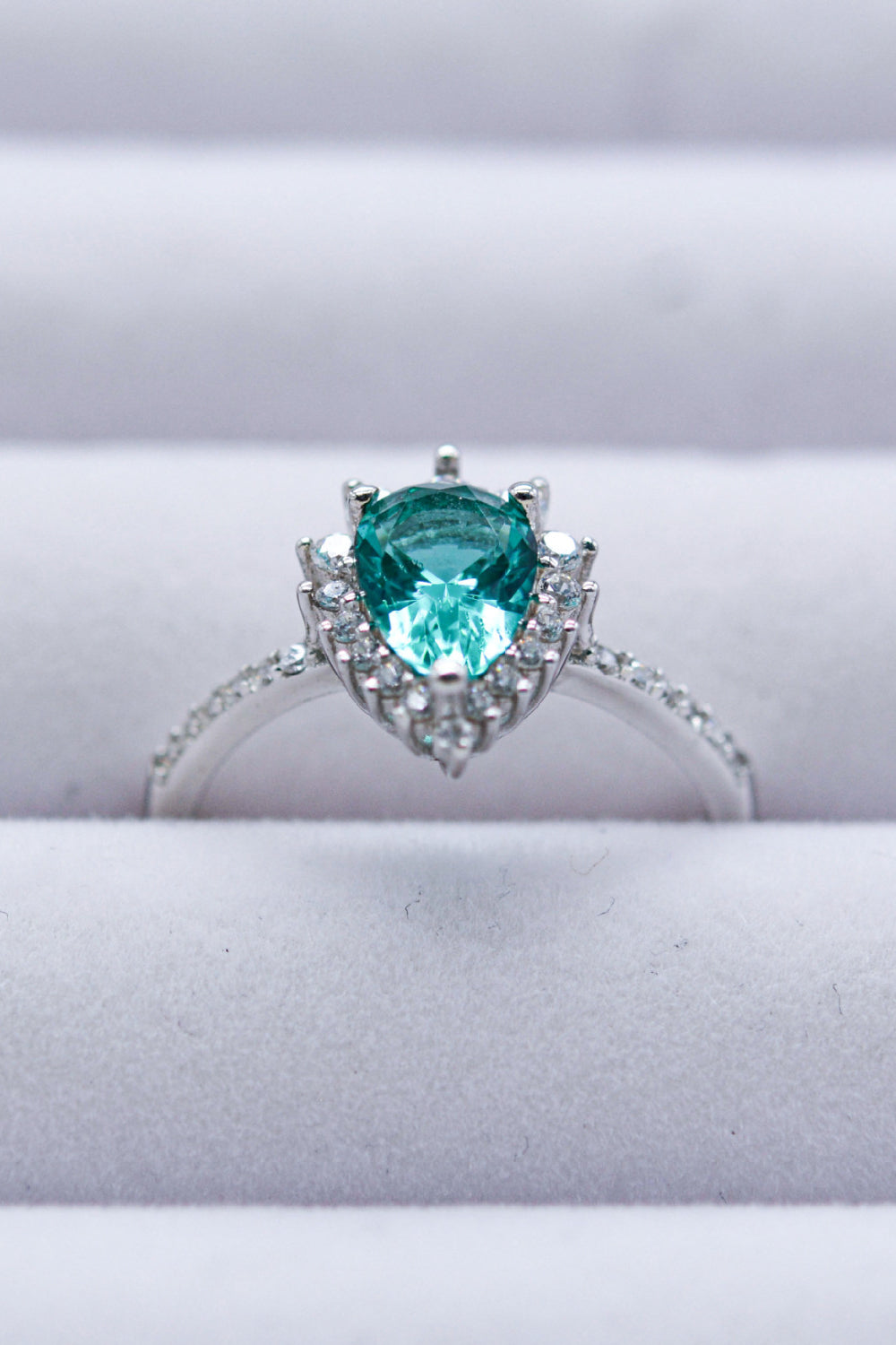 Paraiba Tourmaline Pear Shape Ring-Teresa&#39;s Fashionista LLC