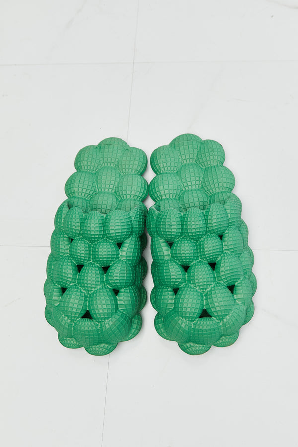 NOOK JOI Laid Back Bubble Slides in Green-Teresa's Fashionista LLC