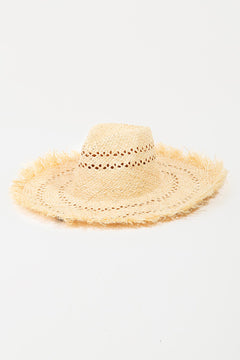 Fame Openwork Raw Hem Weave Hat-Teresa's Fashionista LLC