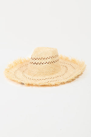 Fame Openwork Raw Hem Weave Hat-Teresa's Fashionista LLC