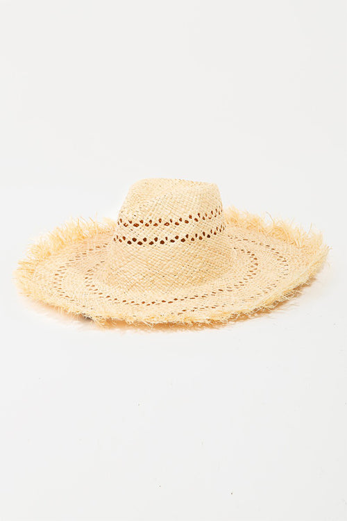 Fame Openwork Raw Hem Weave Hat-Teresa's Fashionista LLC