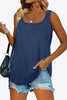 Curved Hem Square Neck Tank-Teresa's Fashionista LLC
