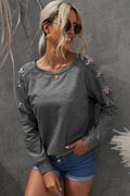 Leopard Patchwork Raglan Sleeve Sweatshirt-Teresa's Fashionista LLC