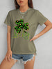 Lucky Clover Round Neck Short Sleeve T-Shirt-Teresa's Fashionista LLC