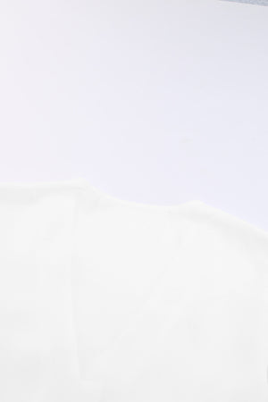 V-Neck Tie Hem Flutter Sleeve Blouse-Teresa's Fashionista LLC