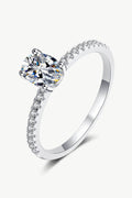 925 Sterling Silver Inlaid 1 Carat Moissanite Ring-Teresa's Fashionista LLC