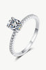 925 Sterling Silver Inlaid 1 Carat Moissanite Ring-Teresa's Fashionista LLC