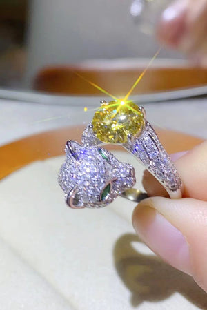 2 Carat Yellow Moissanite Animal Bypass Ring-Teresa's Fashionista LLC