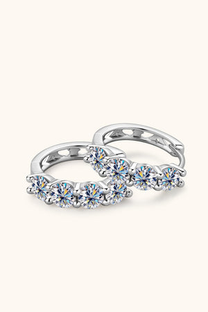 2.4 Carat Moissanite Huggie Earrings-Teresa's Fashionista LLC