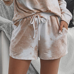 Tie-Dye Drawstring Shorts with Pockets-Teresa's Fashionista LLC