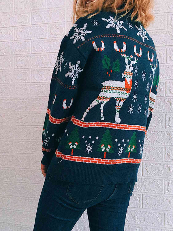 Turtleneck Drop Shoulder Long Sleeve Sweater-Teresa's Fashionista LLC