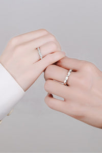 Moissanite Minimalist Rhodium-Plated Ring