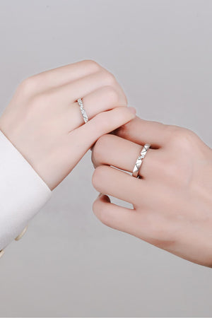 Moissanite Minimalist Rhodium-Plated Ring-Teresa's Fashionista LLC