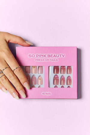 SO PINK BEAUTY Press On Nails 2 Packs-Teresa's Fashionista LLC