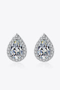Moissanite Teardrop Stud Earrings-Teresa's Fashionista LLC