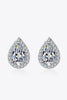 Moissanite Teardrop Stud Earrings-Teresa's Fashionista LLC