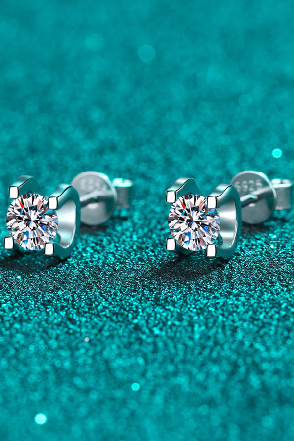 Limitless Love 1 Carat Moissanite Stud Earrings-Teresa's Fashionista LLC