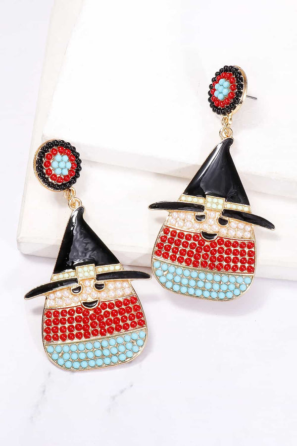 Witch's Hat Shape Synthetic Pearl Dangle Earrings-Teresa's Fashionista LLC