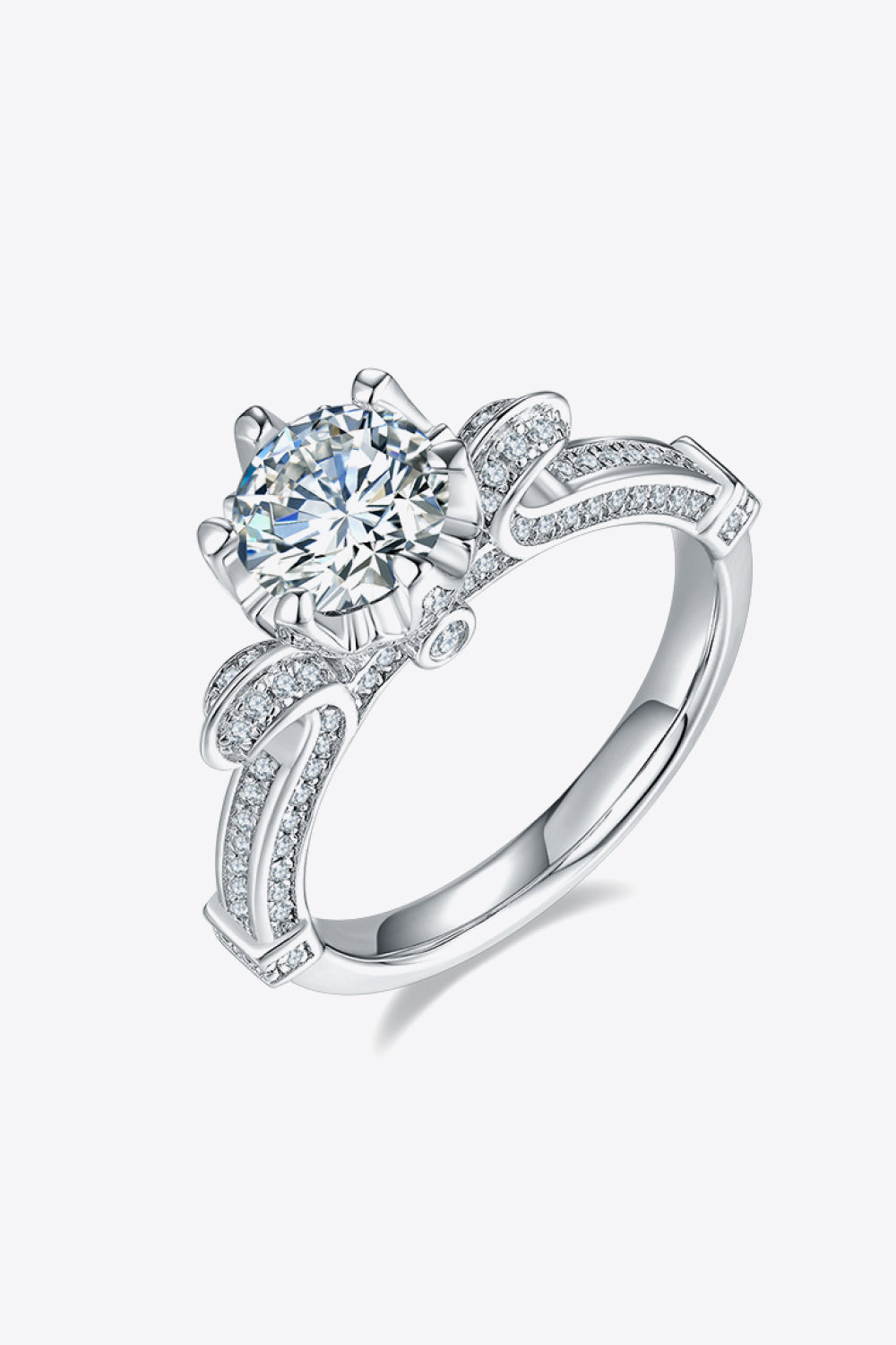 1 Carat Moissanite 925 Sterling Silver Ring-Teresa's Fashionista LLC