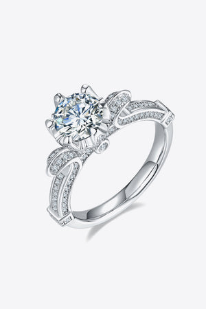 1 Carat Moissanite 925 Sterling Silver Ring-Teresa's Fashionista LLC