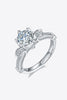 1 Carat Moissanite 925 Sterling Silver Ring-Teresa's Fashionista LLC