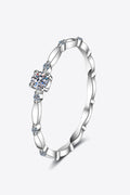 Moissanite 925 Sterling Silver Rhodium-Plated Ring-Teresa's Fashionista LLC