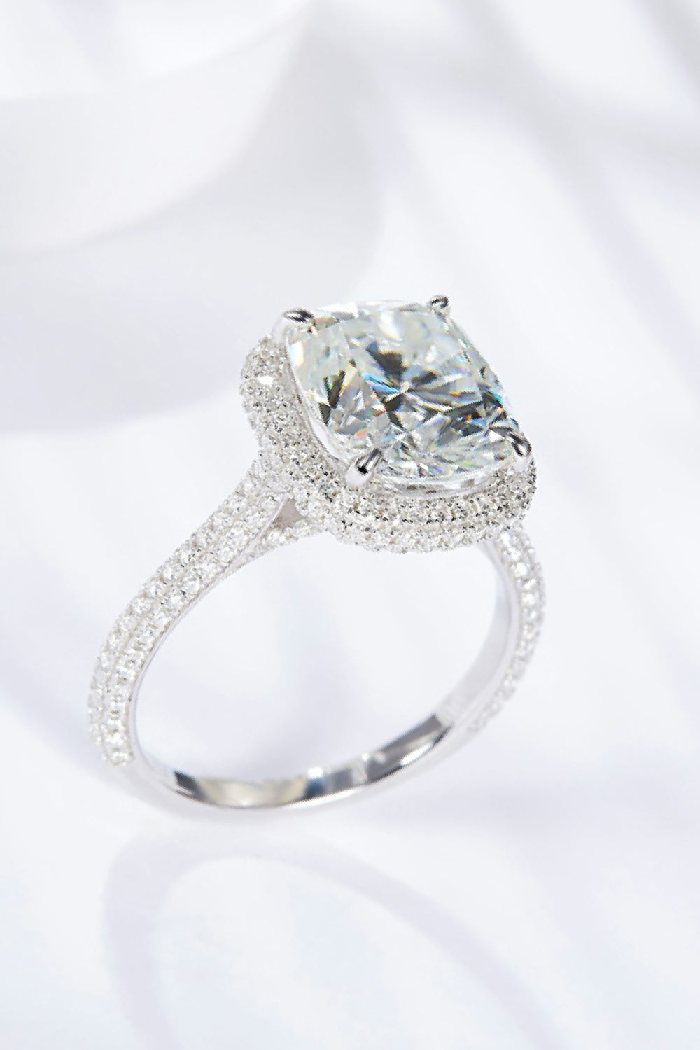 6 Carat Moissanite Halo Ring-Teresa's Fashionista LLC