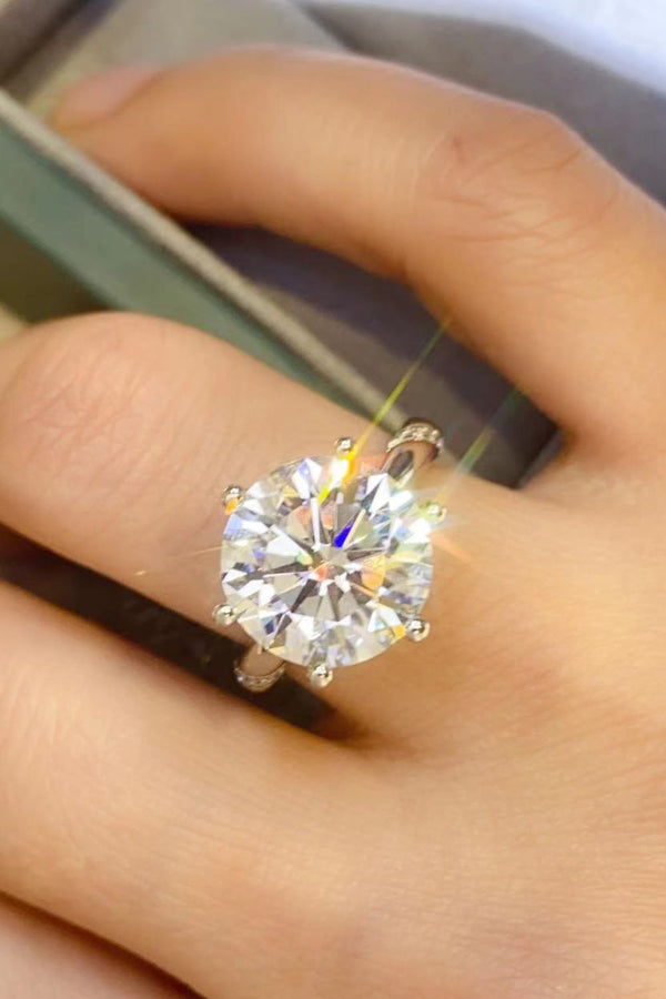 5 Carat Moissanite 6-Prong Ring-Teresa's Fashionista LLC