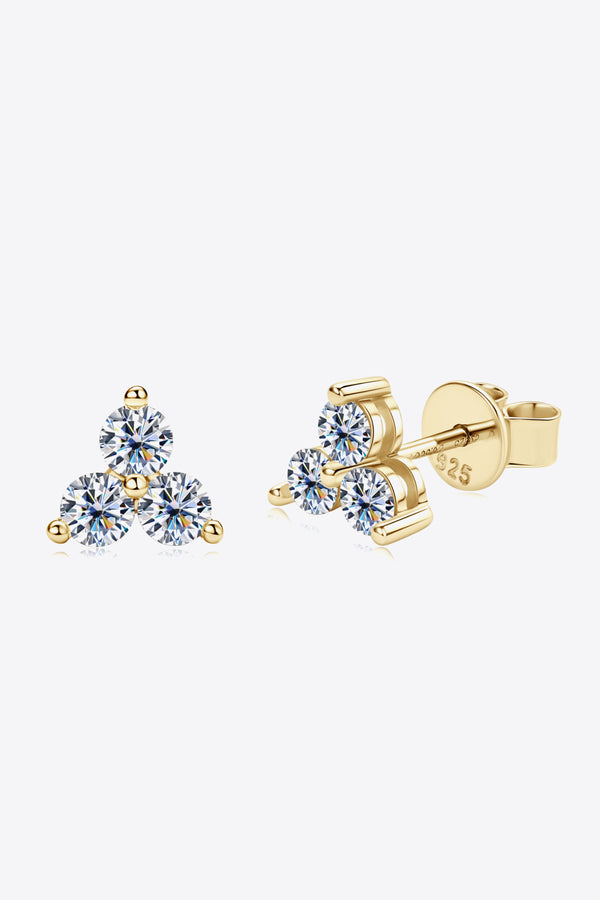 Moissanite 925 Sterling Silver Stud Earrings-Teresa's Fashionista LLC