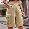 Denim Cargo Shorts with Pockets-Teresa's Fashionista LLC